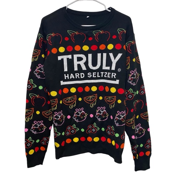 Truly Hard Seltzer Christmas Holiday Colorful Ugly Sweater Unisex Size Large - Picture 1 of 6
